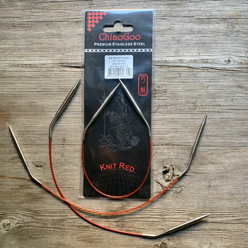 Chiaogoo Red Knit Red Circular Needles- 30cm (Short)