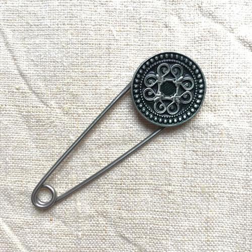 Metal Scroll Shawl Pin