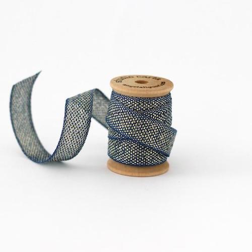 Metallic Loose Weave Ribbon on Wood Spools