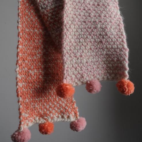 Mrs Moon Two Colour Moss Stitch Scarf