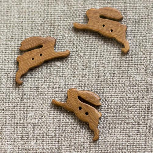 Wooden Hare Button