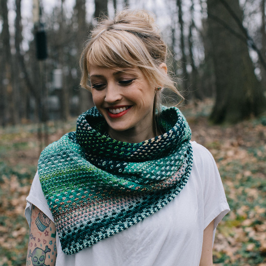 Hooded Infinity Scarf pattern by Lil' Crafty Chickadee