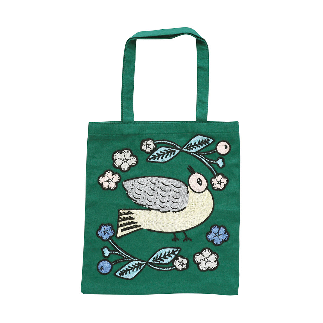 Embroidered Bird Tote - Miyuki Matsuo (Large)