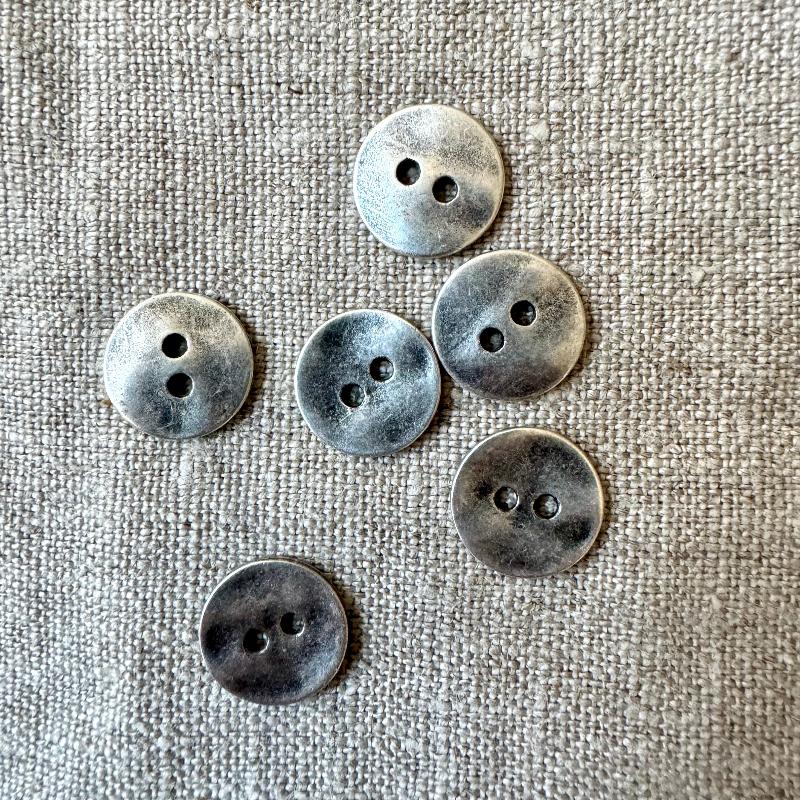 2 Hole Flat Metal Button — Loop Knitting