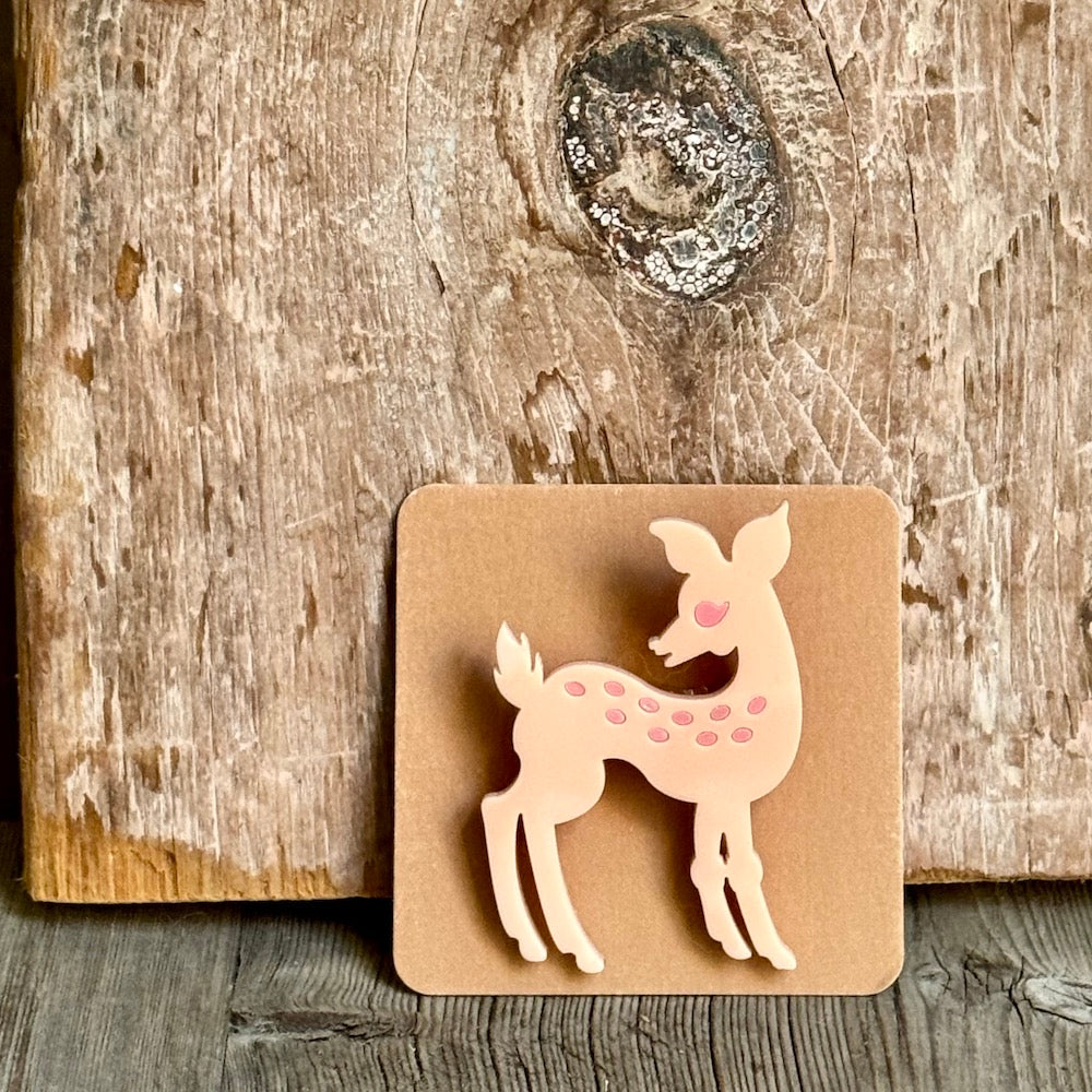 Acorn & Will Retro Deer Brooch