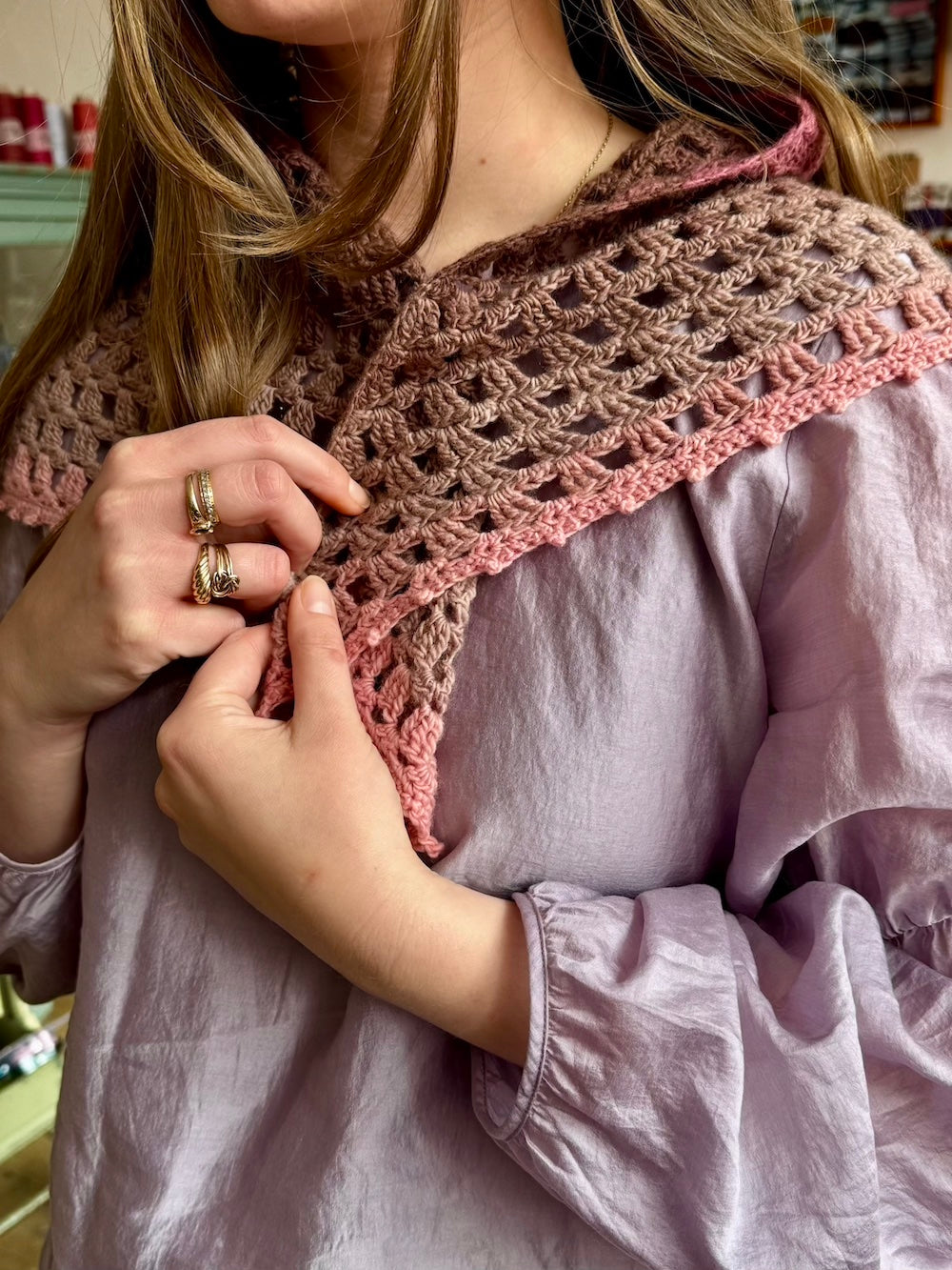 Dreaming of Kansas Shawl + Freia Merino Shawl Ball Bundle
