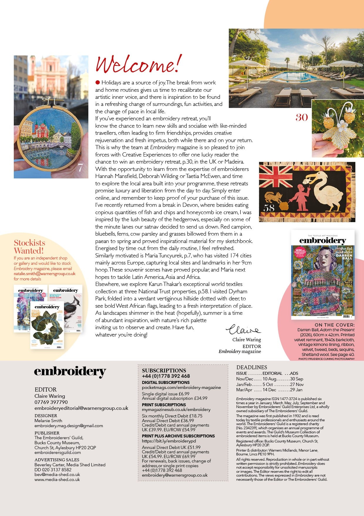 Embroidery Magazine -  July/August 2026