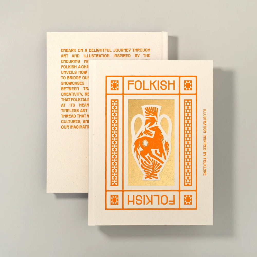 Two 'Folkish' branded items on a gray background