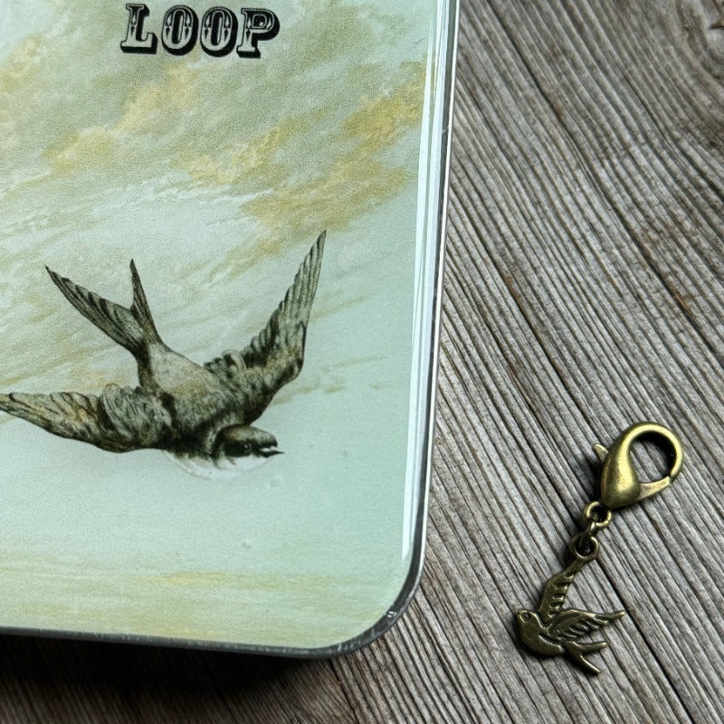 Loop Haberdashery Bird Tin with Stitch Markers