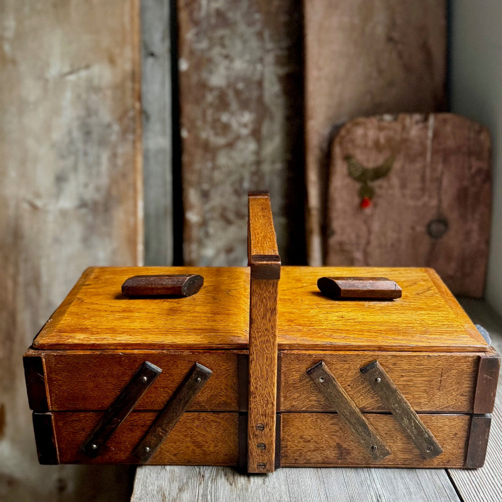 Handmade wooden haberdashery -sewing box