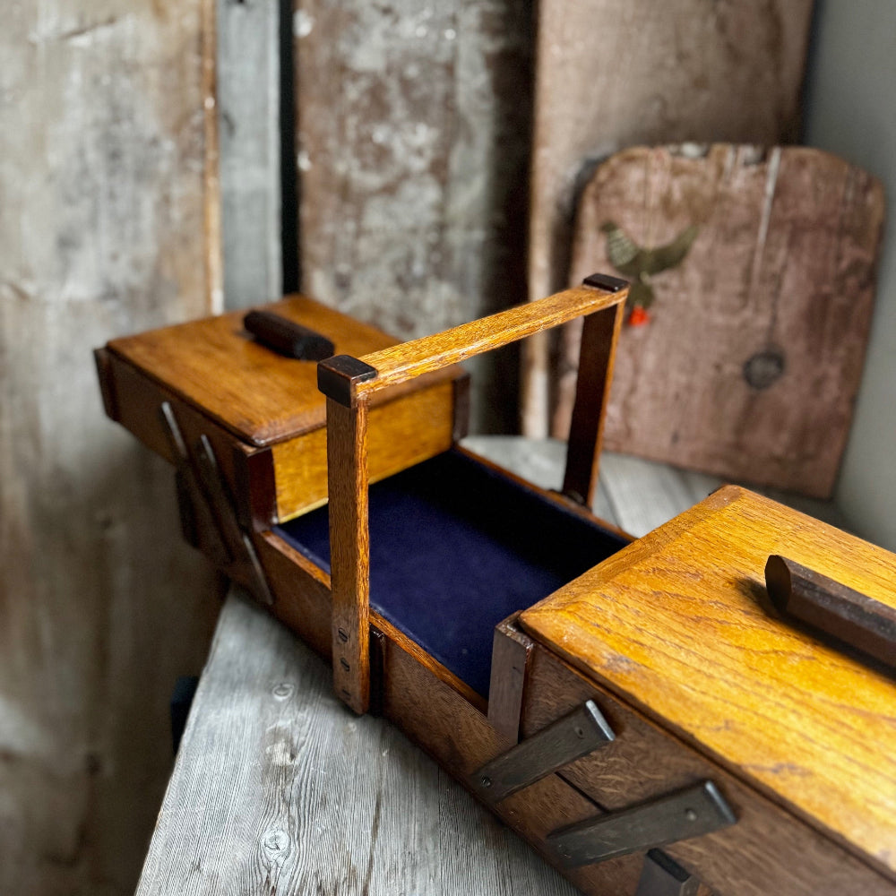 Handmade wooden haberdashery -sewing box