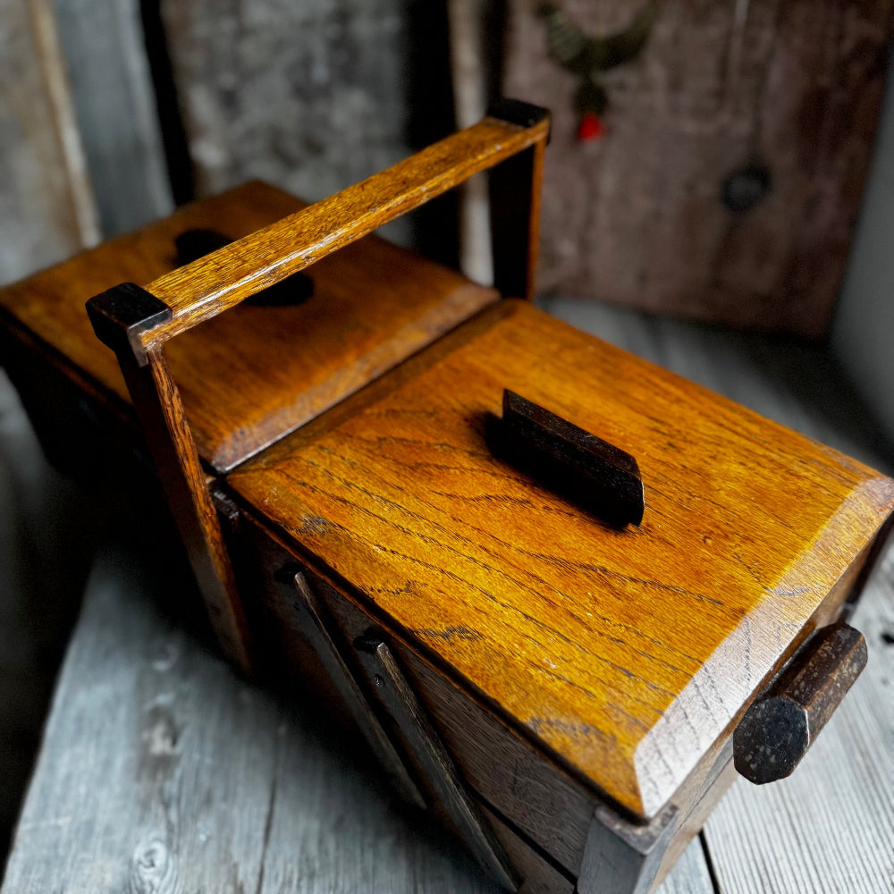 Handmade wooden haberdashery -sewing box