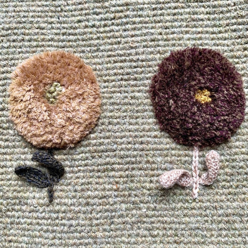 Sophie Digard - Crocheted + Embroidered Wool Bag with Velvet Flowers