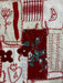 Patchwork fabric with floral and geometric patterns