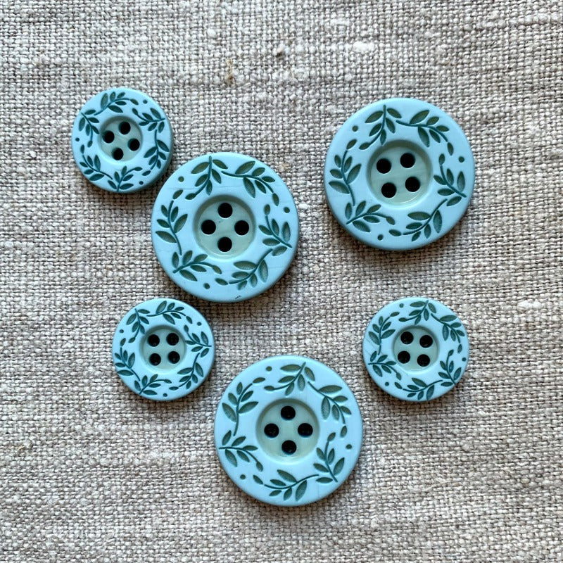 Folk Button Folk Leaf Button — Loop Knitting