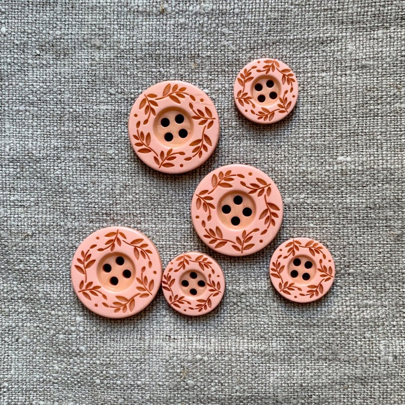 Folk Button Folk Leaf Button — Loop Knitting