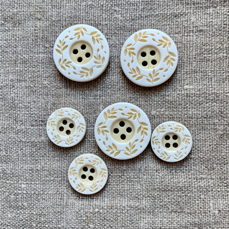 Folk Button Folk Leaf Button — Loop Knitting