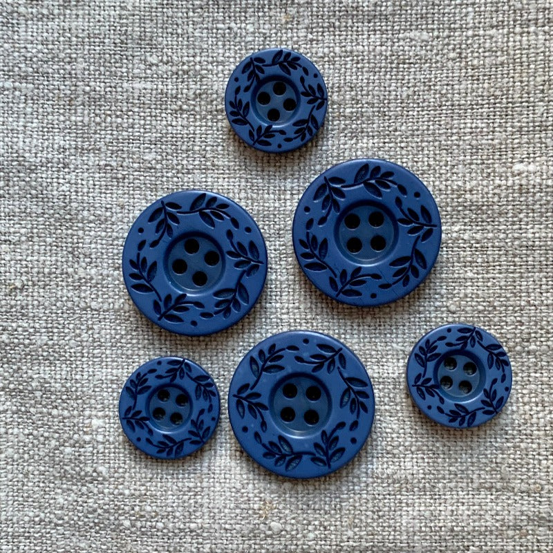 Folk Button Folk Leaf Button — Loop Knitting