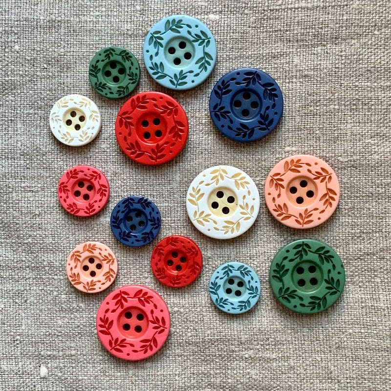 Folk Button Folk Leaf Button — Loop Knitting