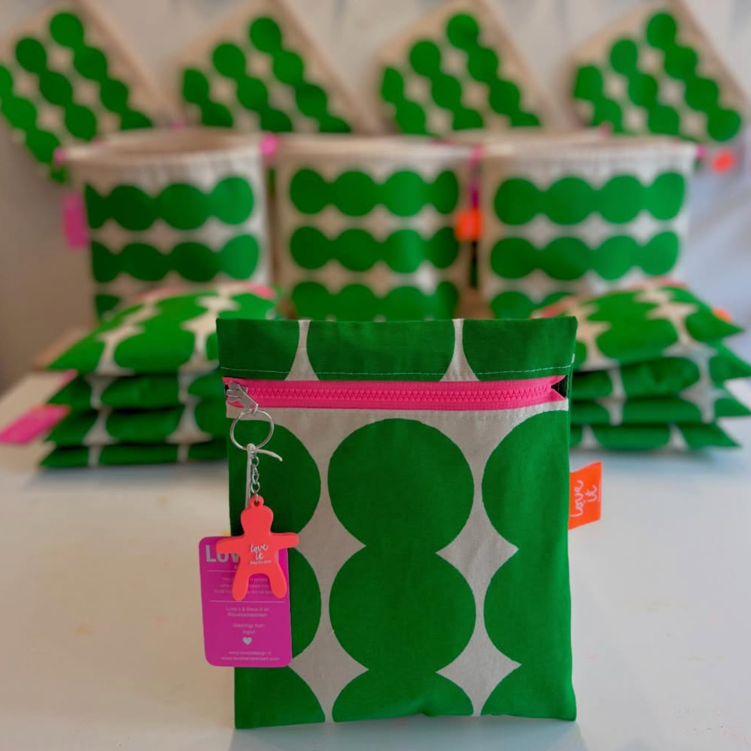Love It - Haberdashery Green Circles Pouch