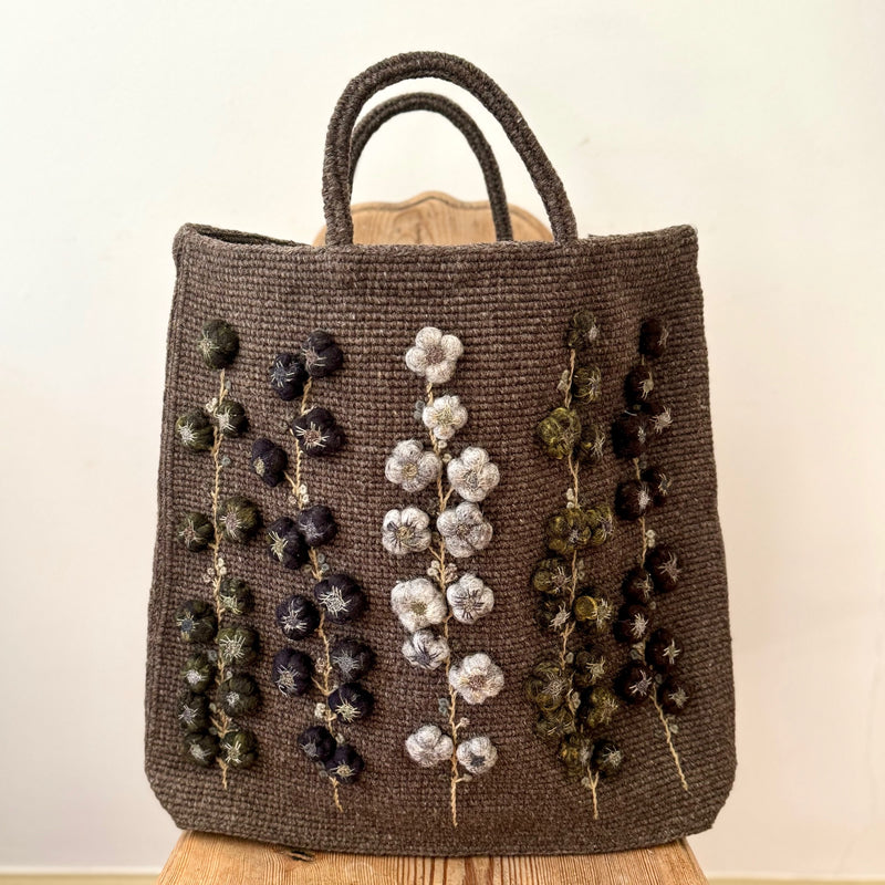 Sophie Digard - Crocheted bag with Puffy Embroidered Flower Stems