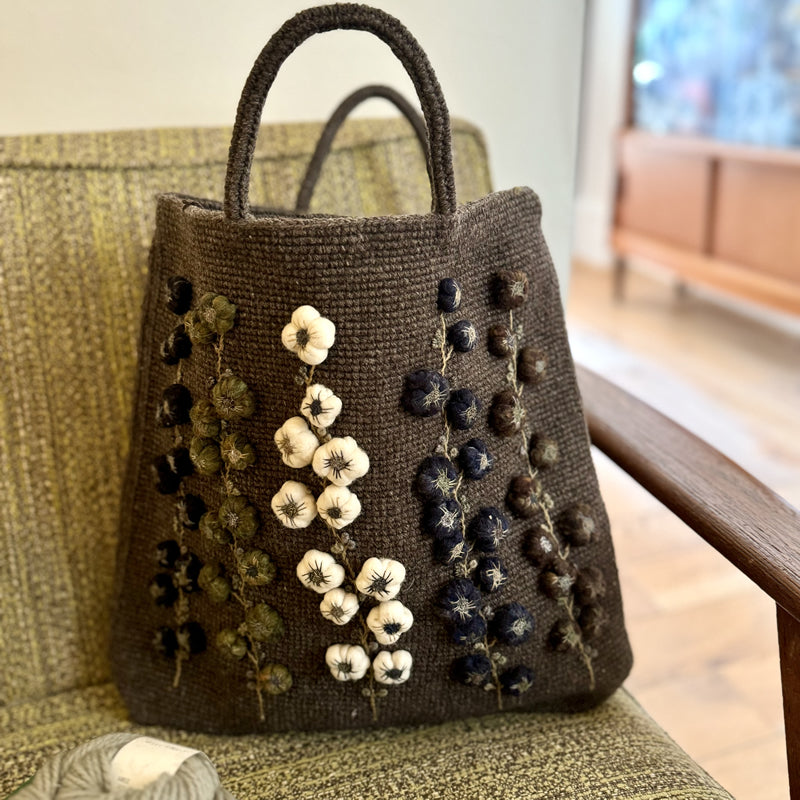 Sophie Digard - Crocheted bag with Puffy Embroidered Flower Stems