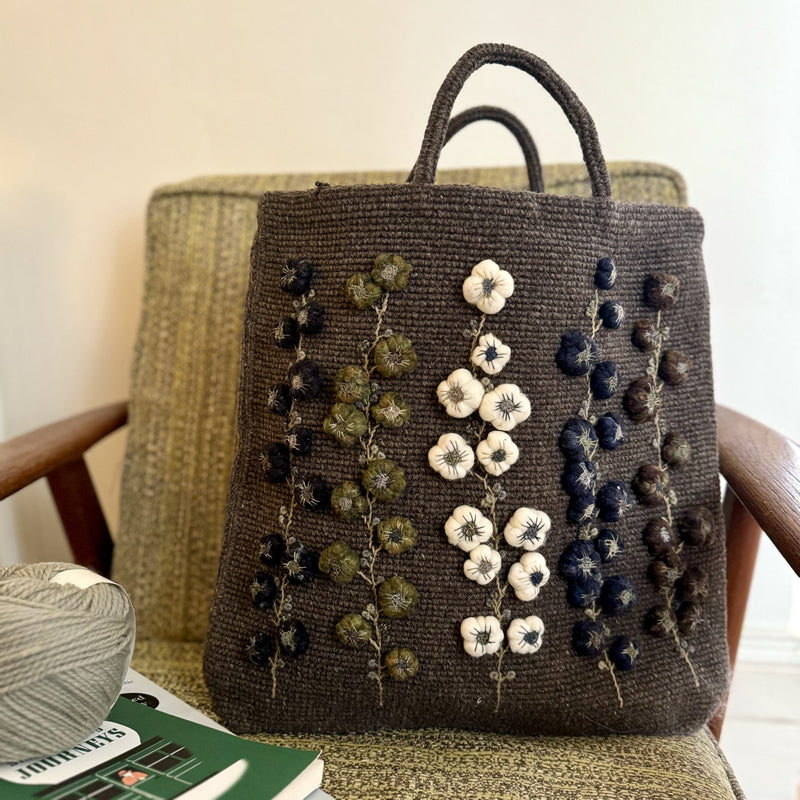 Sophie Digard - Crocheted bag with Puffy Embroidered Flower Stems