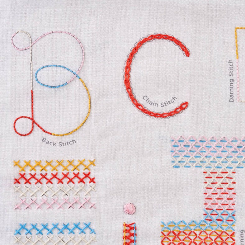 50 Stitch Embroidery Sampler Workshop by Stitch-School with Melanie Bowles