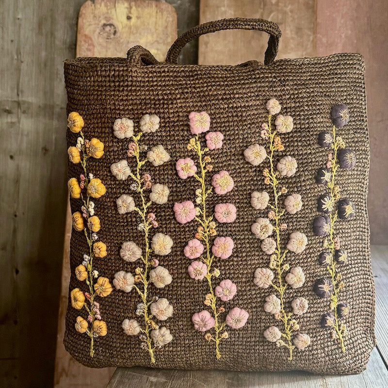 Sophie Digard  - Floral Raffia Bag