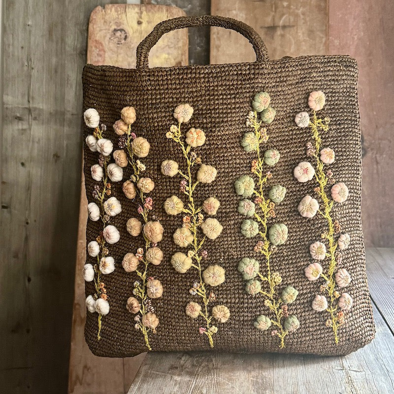 Sophie Digard  - Floral Raffia Bag