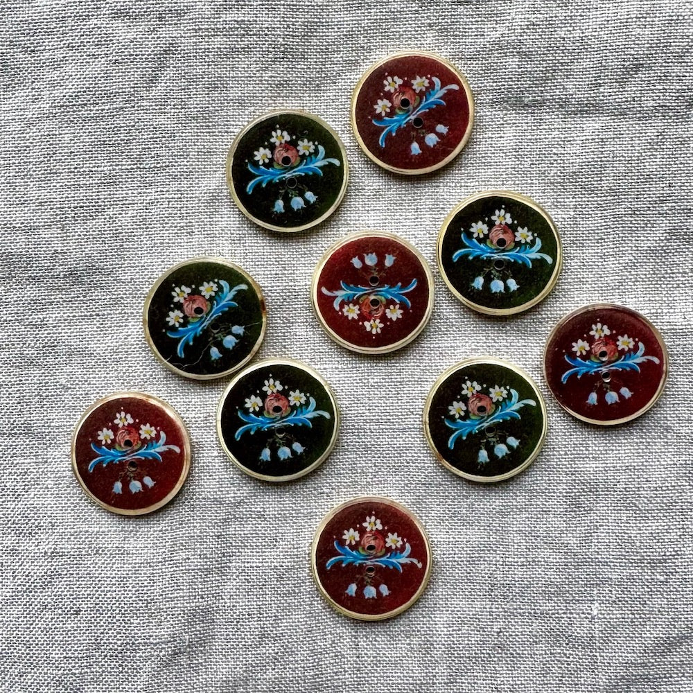 Folk Floral Button