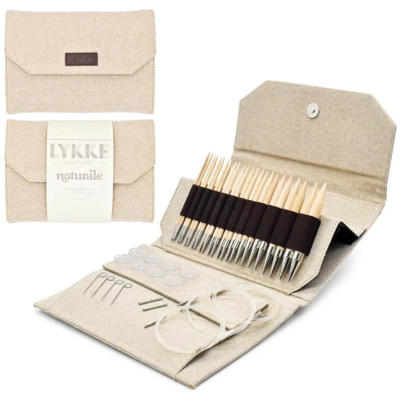 LYKKE Naturale (5") Interchangeable Needle Set - Natural Jute Canvas Case