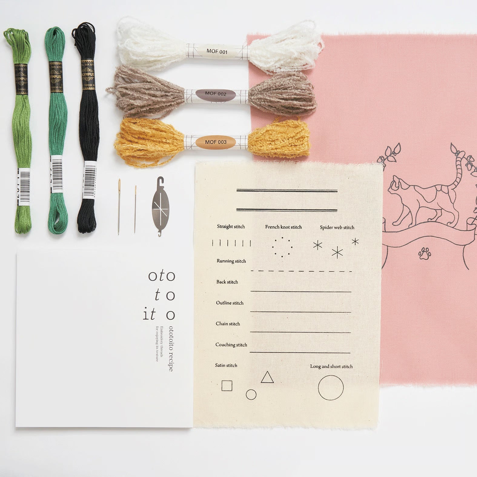 Mofumofu Cat Embroidery Kit