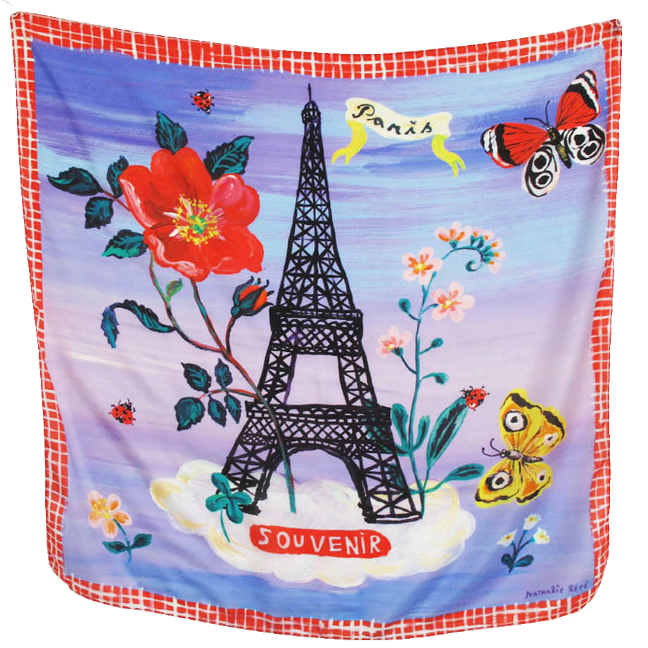 Nathalie Lete Silk Scarf - Paris Souvenir