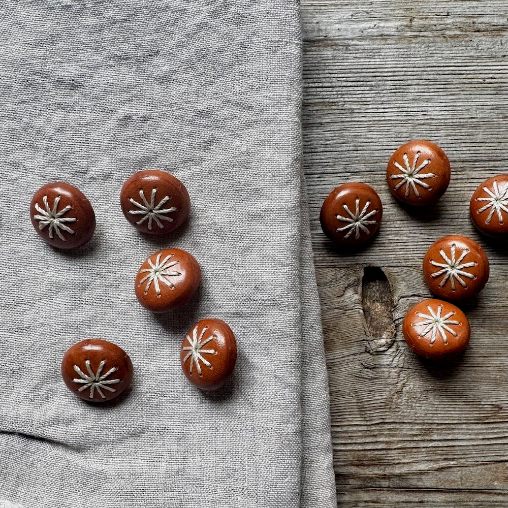 Stitched Leather Button