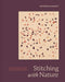 Book cover of 'Stitching with Nature' by Katerina Knight, featuring a pattern of birds on fabric.