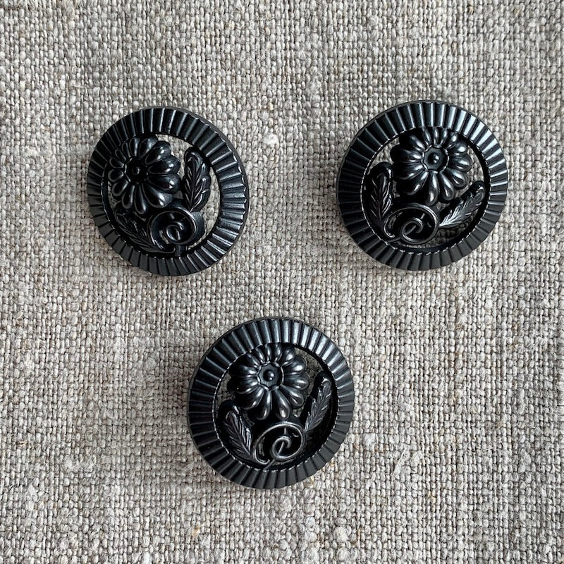 Metal Floral Button — Loop Knitting