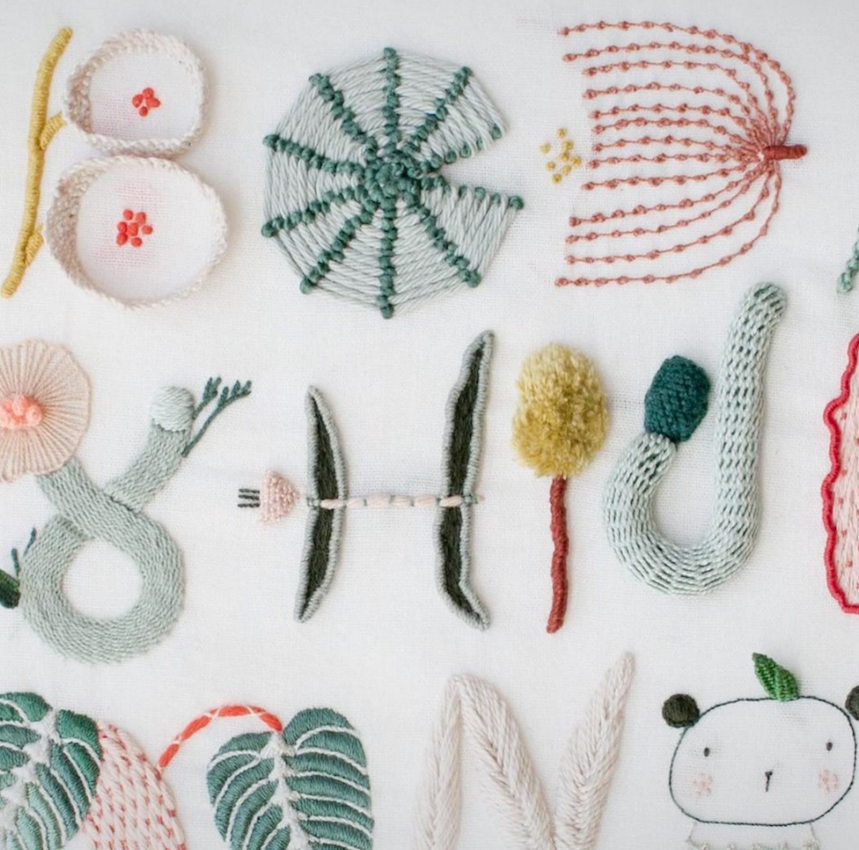 Botanical Alphabet Embroidery Sampler — Loop Knitting
