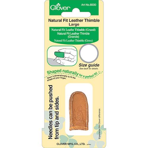 Clover Natural Fit Leather Thimble — Loop Knitting