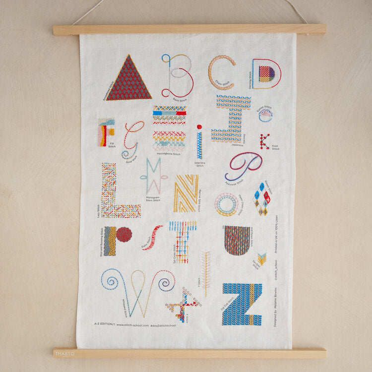 A-Z Embroidery Sampler Workshop by Stitch-School with Melanie Bowles
