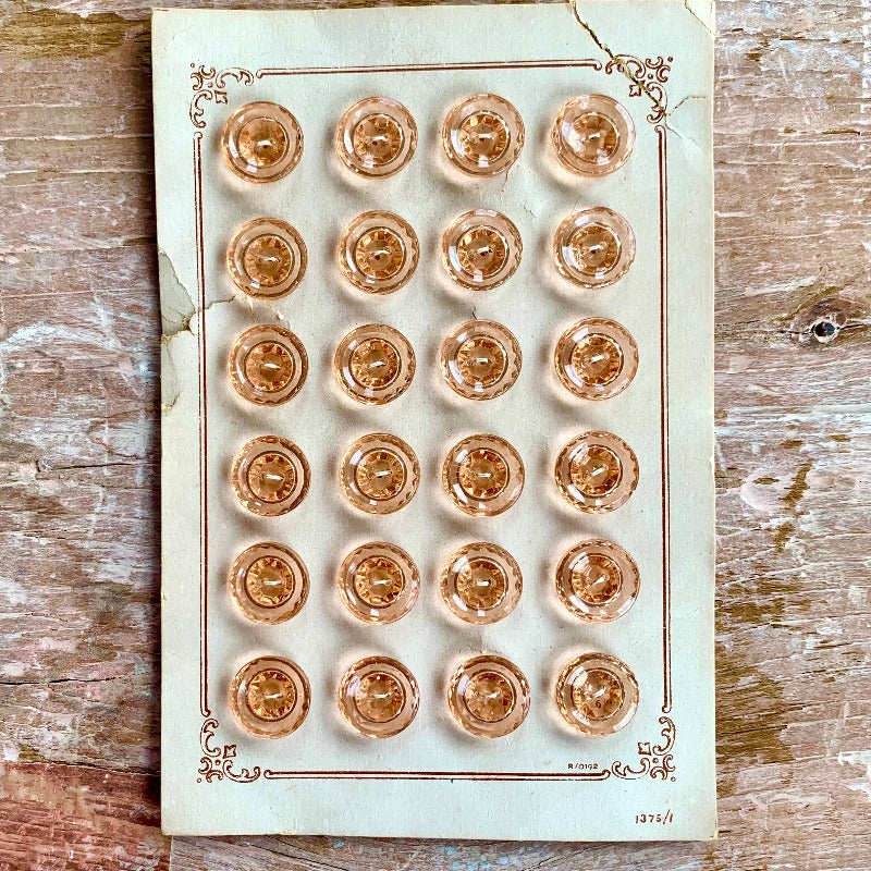 Vintage Peach Glass Buttons - Large