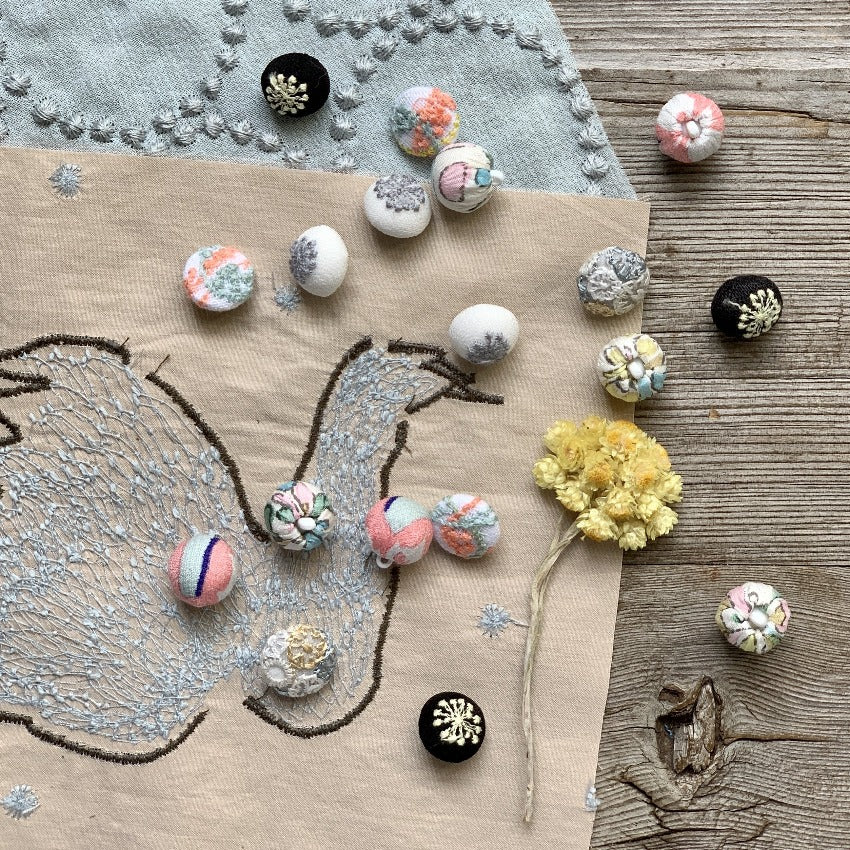 Minä Perhonen Fabric Buttons (10-14mm)