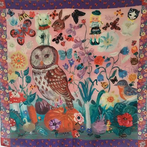 Owl 2025 silk scarf