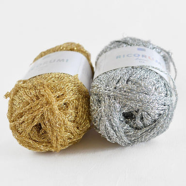 Rico RICORUMI DK Lamé Silver and Gold 2 Pack Amigurumi Crochet Yarn 10g  Balls!