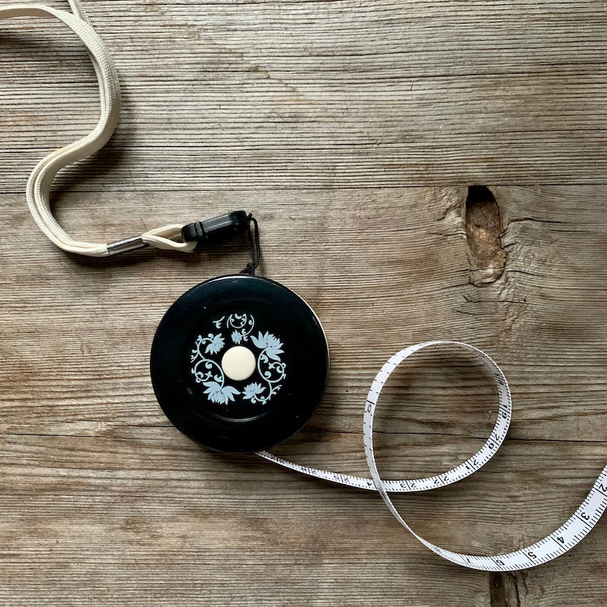 Tape Measure Black and White Floral