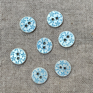 Blue Shell Buttons - Sew Vintagely