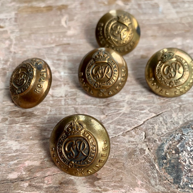 Vintage British King's Royal Engineer Buttons