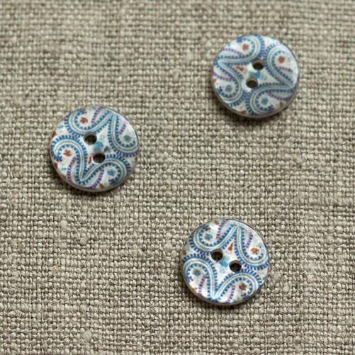 Paisley Button On - Blue main image 1