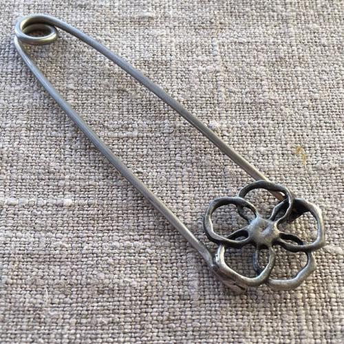 Open Floral Shawl Pin